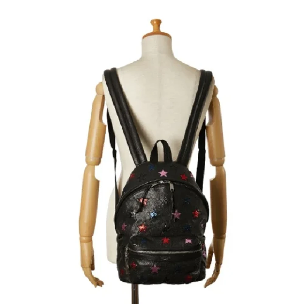 Saint Laurent Vintage Pre-owned Leather backpacks Black Dames