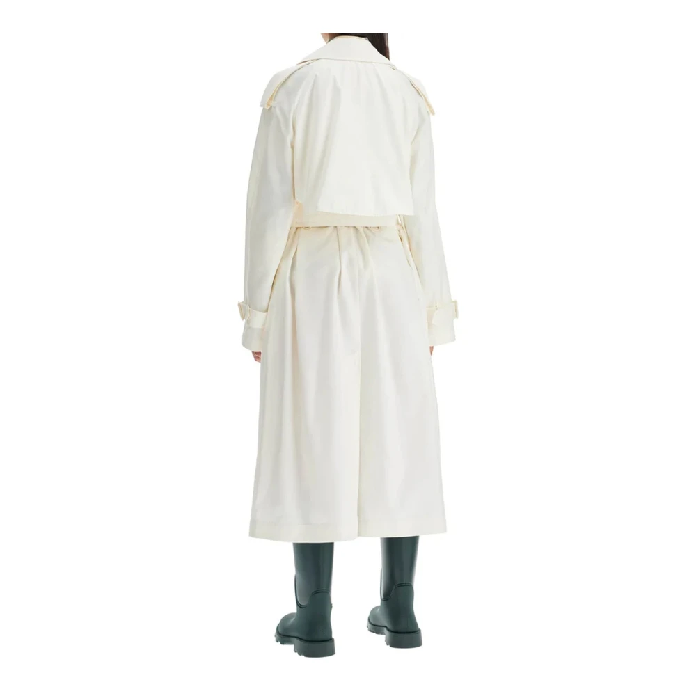 Burberry Witte Zijden Trenchcoat Elegant Stijlvol White Dames