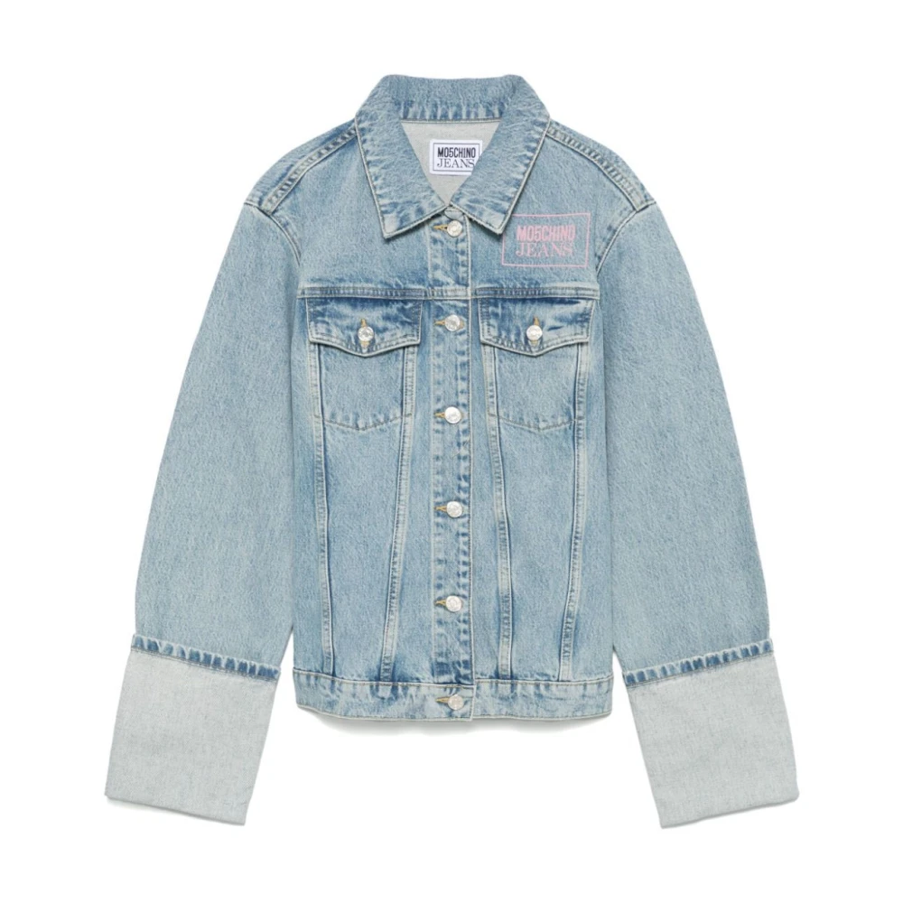 Moschino Stijlvolle Katoenen Jas Blue Dames