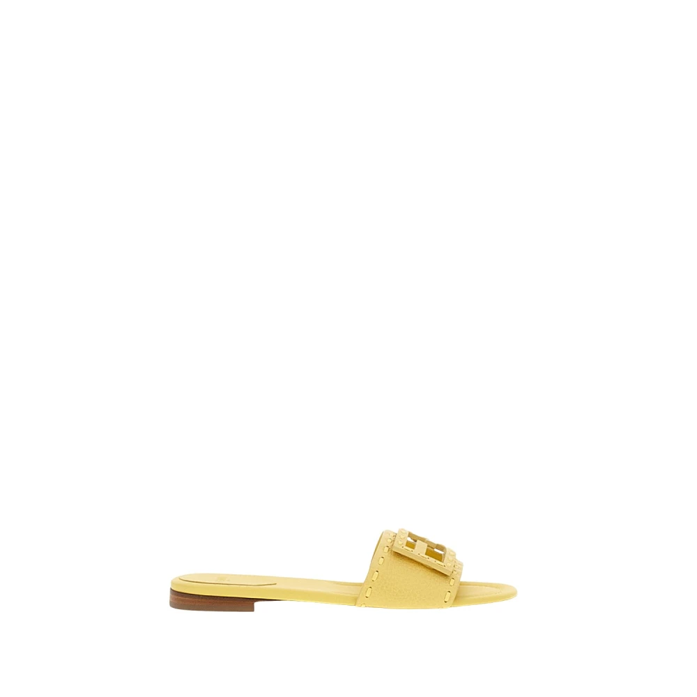 Fendi Women's Yellow Sliders, 5 Uk, Baguette Slide