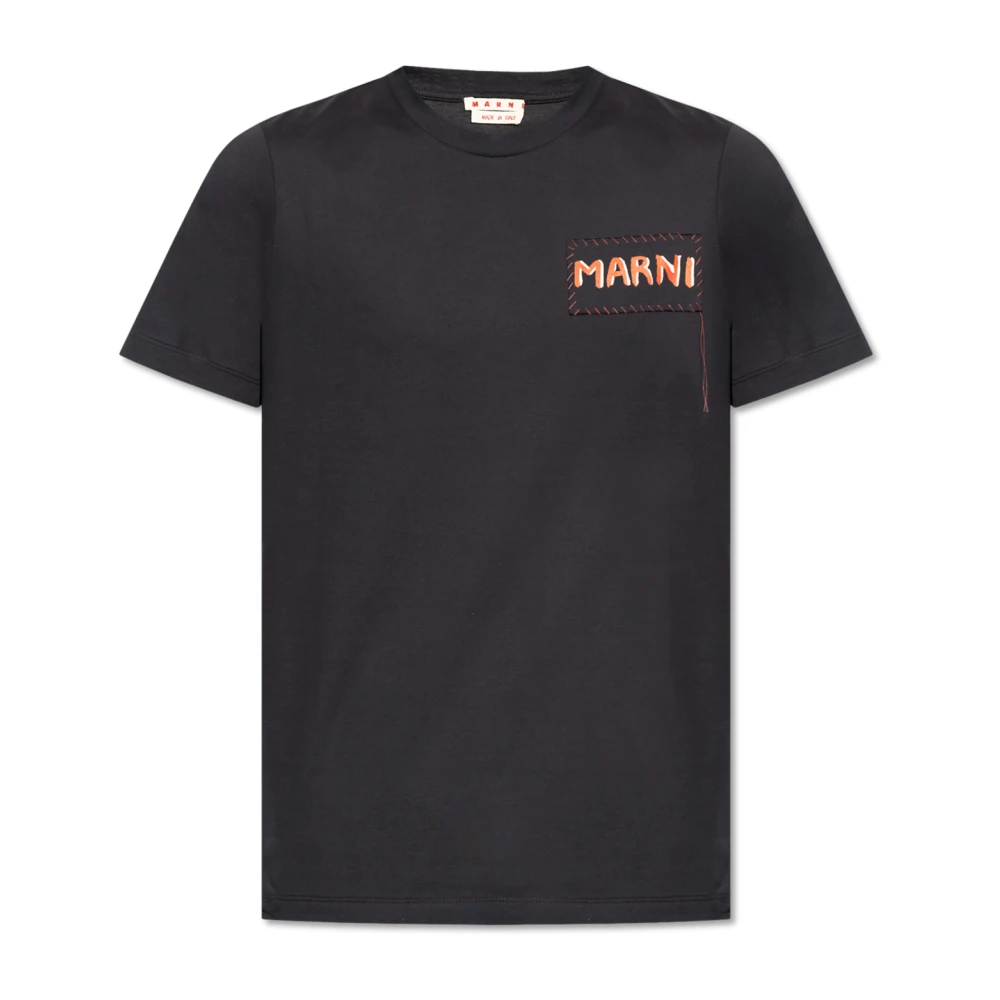 Marni T-shirt met logo Black Heren