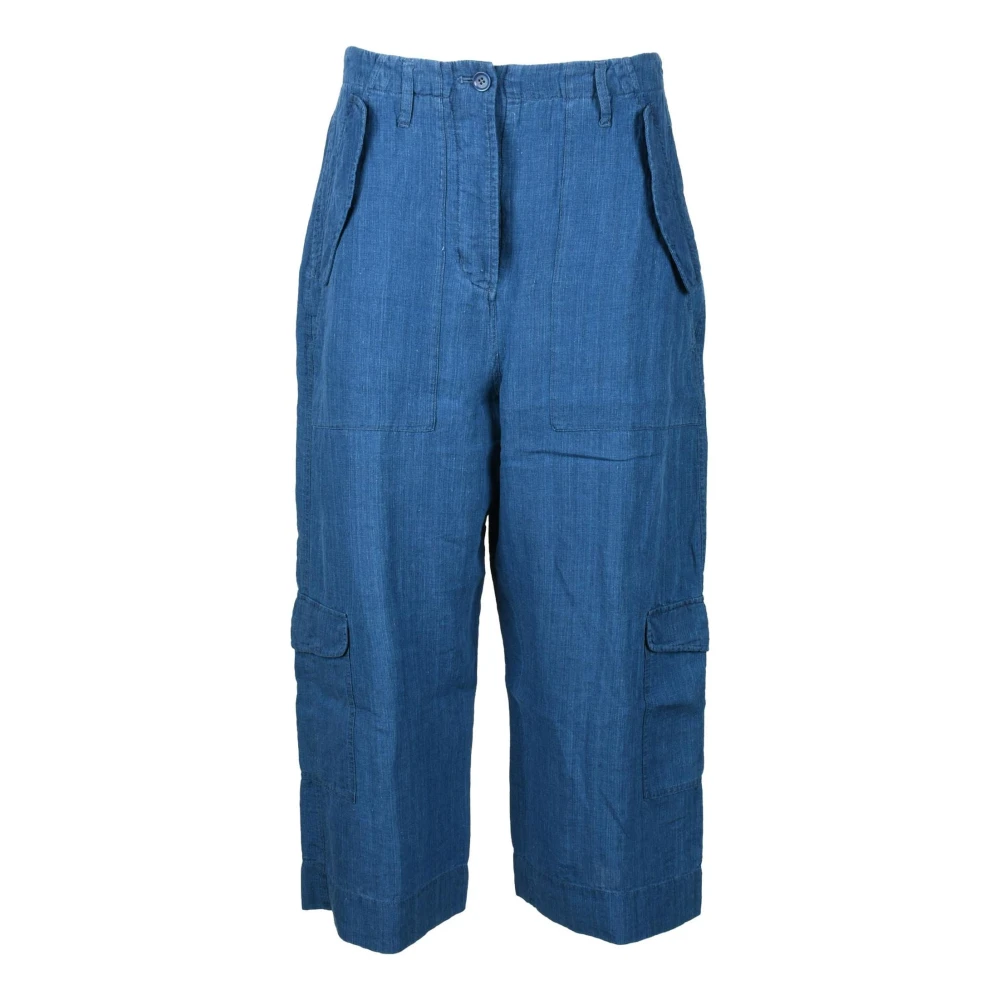 Aspesi Linnen Broek Blue Dames