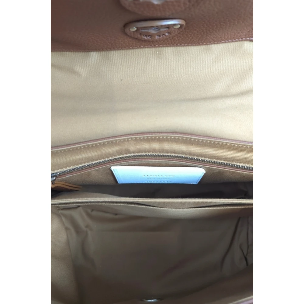 Zanellato Bruin Leren Postina Tas Brown Dames