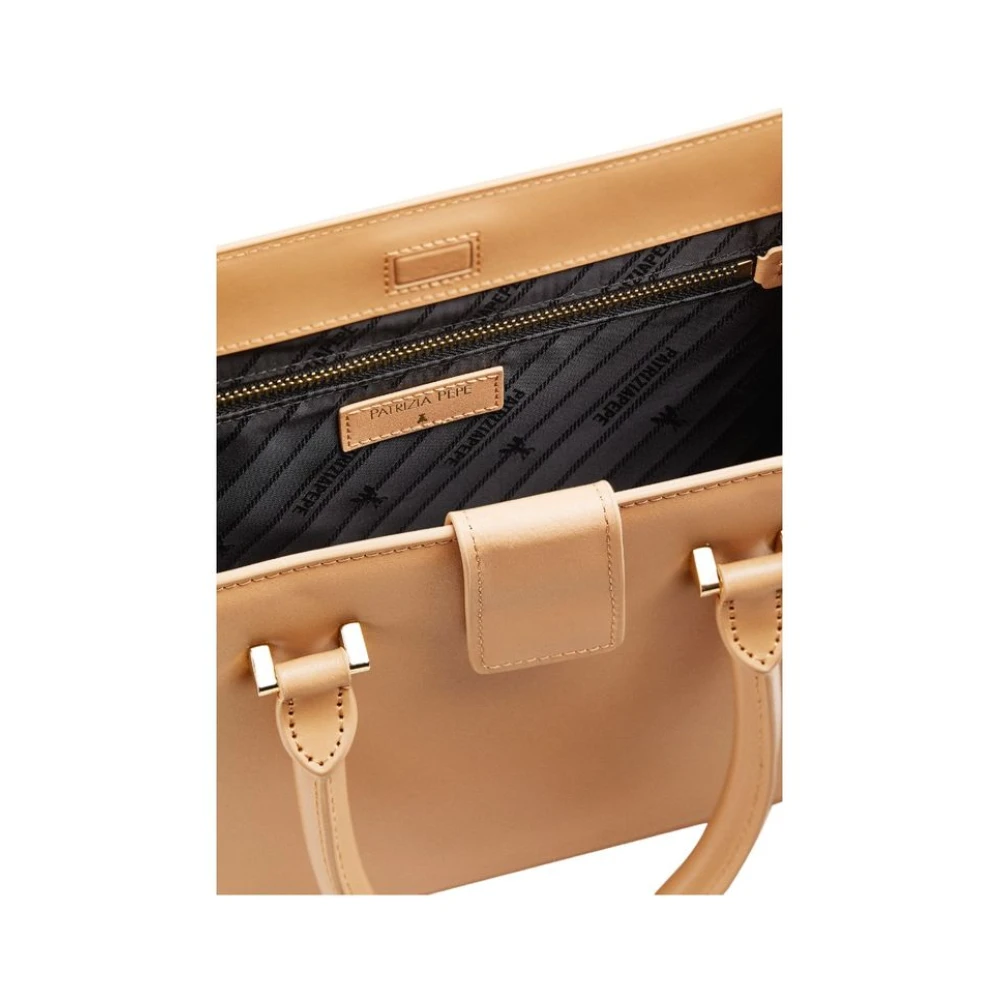 PATRIZIA PEPE Elegante Leren Handtas Model 8B0171L061 Beige Dames
