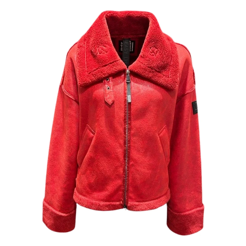 Montereggi Leather Jackets Red Dames
