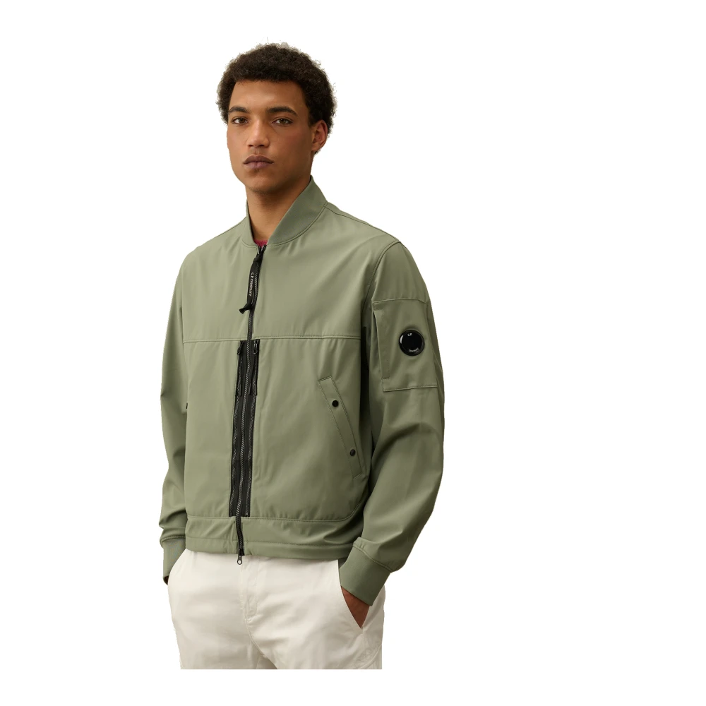 C.P. Company Jas met Plat Kraag en Ritssluiting Green Heren