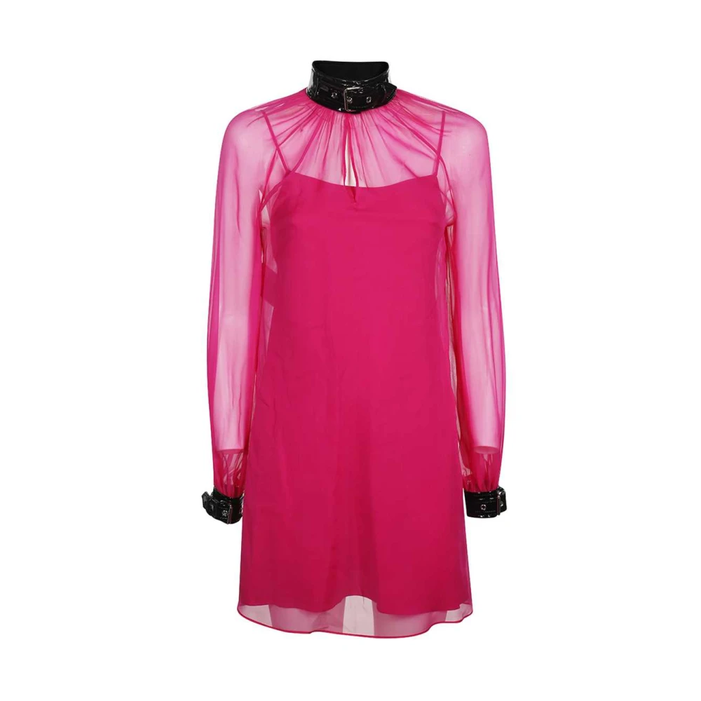 Moschino Zijden mini-jurk met bijpassende onderjurk Pink Dames