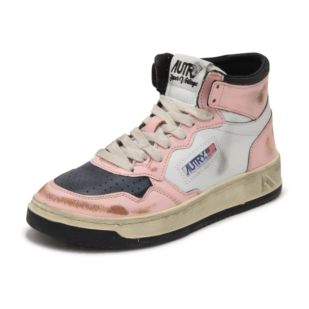 Autry Women's Pink Sneakers, 7 Uk, Super Vintage Mid Trainers