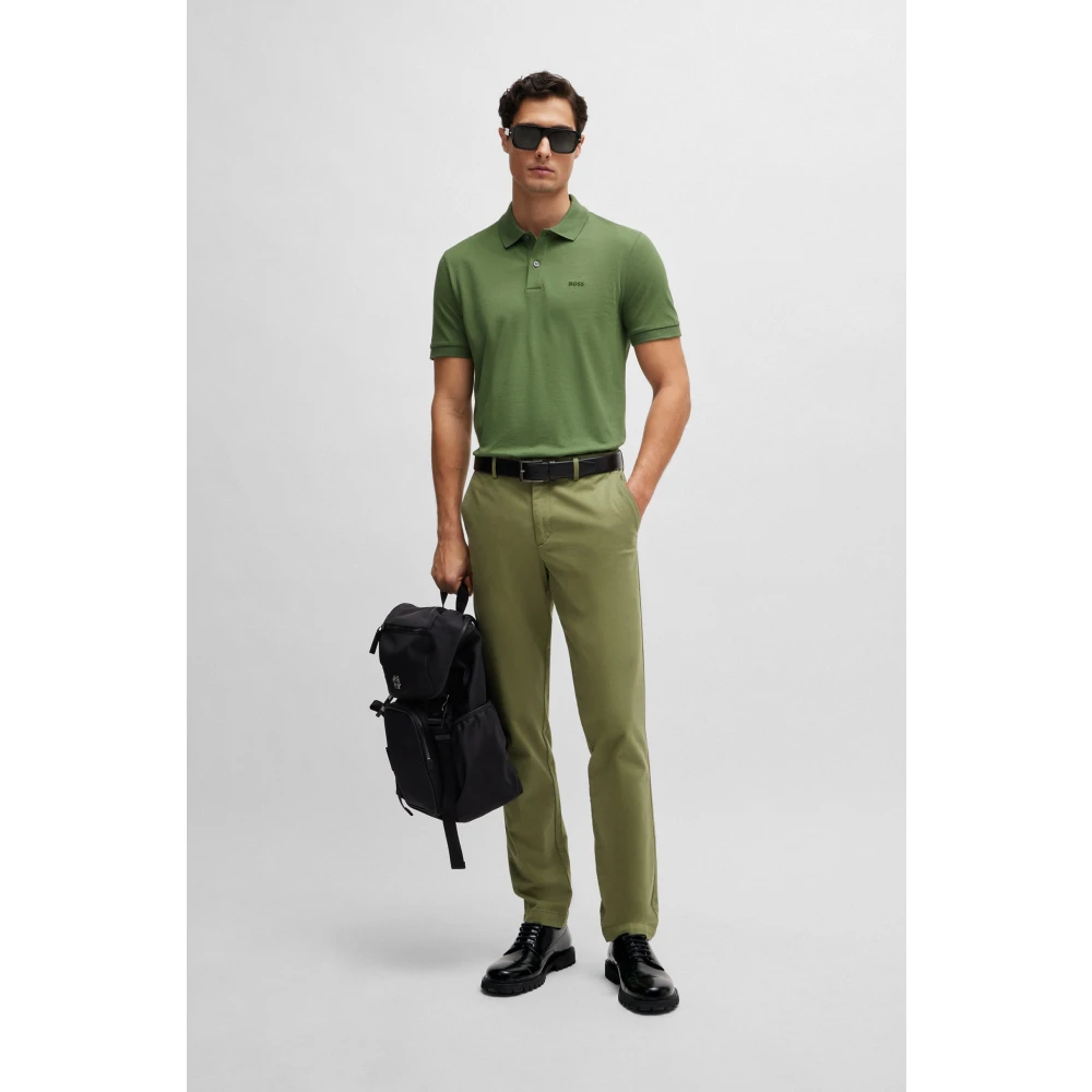 Boss Pique Polo Shirt Green Heren