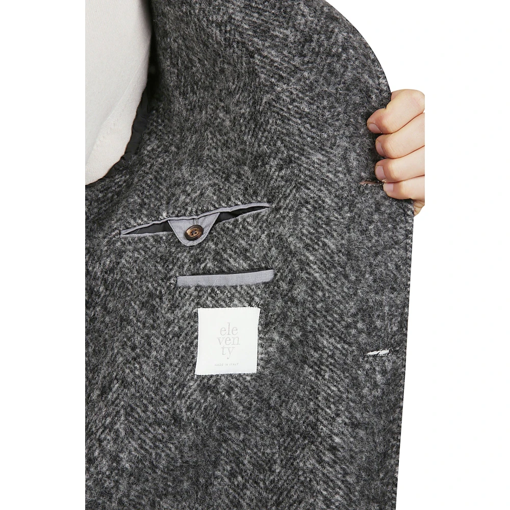 Eleventy Baby Alpaca Wollen Jas Enkelrij Gray Heren