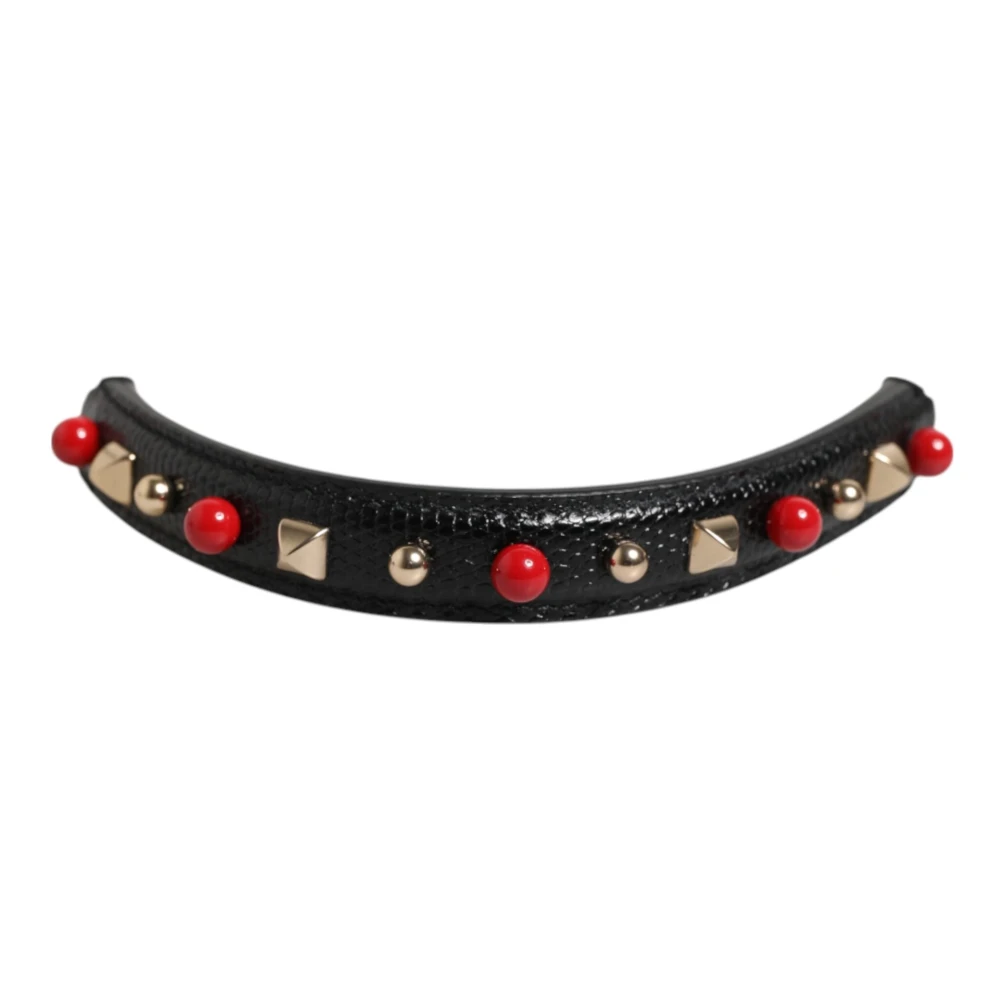 Dolce & Gabbana Vrouw Zwart Tassen Dames, One Size, Leer, Prachtige Schouderband