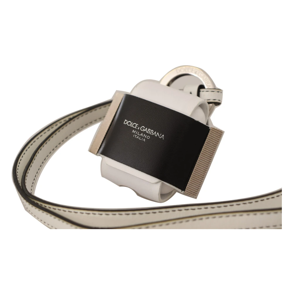 Dolce & Gabbana Stijlvolle Leren Airpods Hoes Black Dames