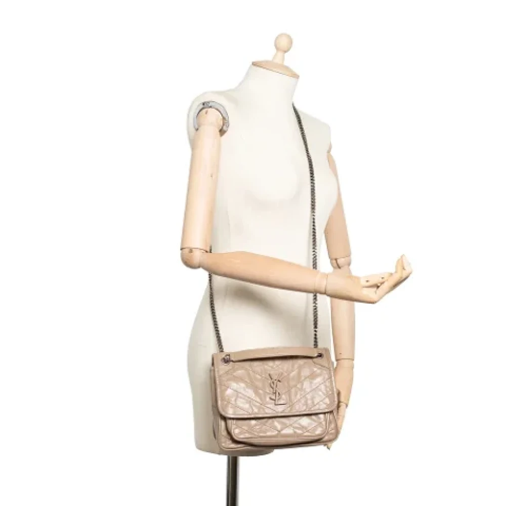 Yves Saint Laurent Vintage Pre-owned Leather shoulder-bags Beige Dames
