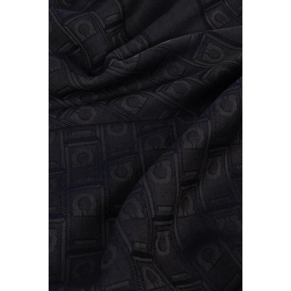 Salvatore Ferragamo Sjaal met monogram Blue Heren