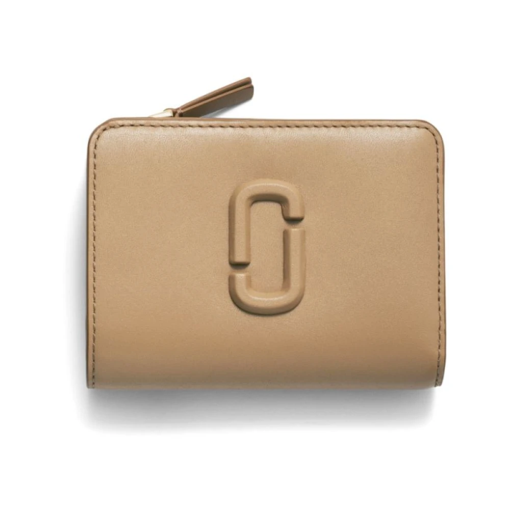 Marc Jacobs Beige Leren Bi-Fold Portemonnee Beige Dames