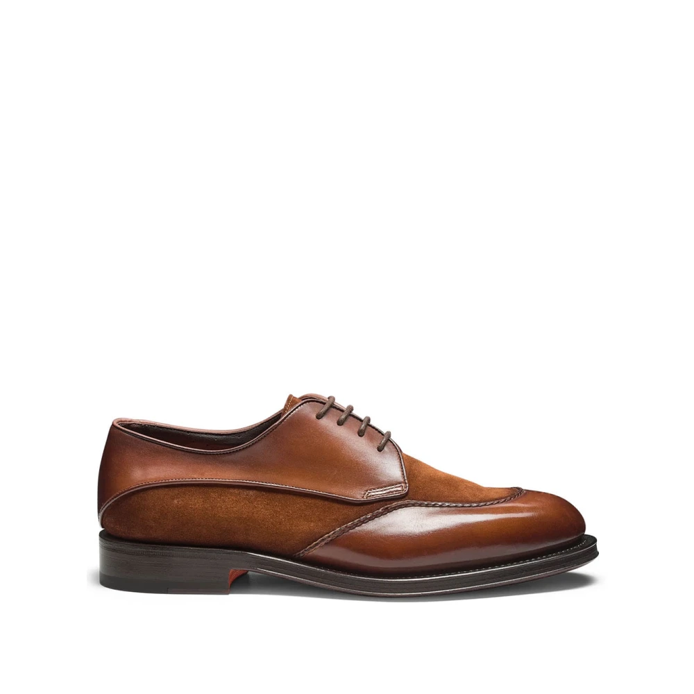 Santoni Men's Brown Derby Shoe - Dress Shoes - 10 Uk - Shoes