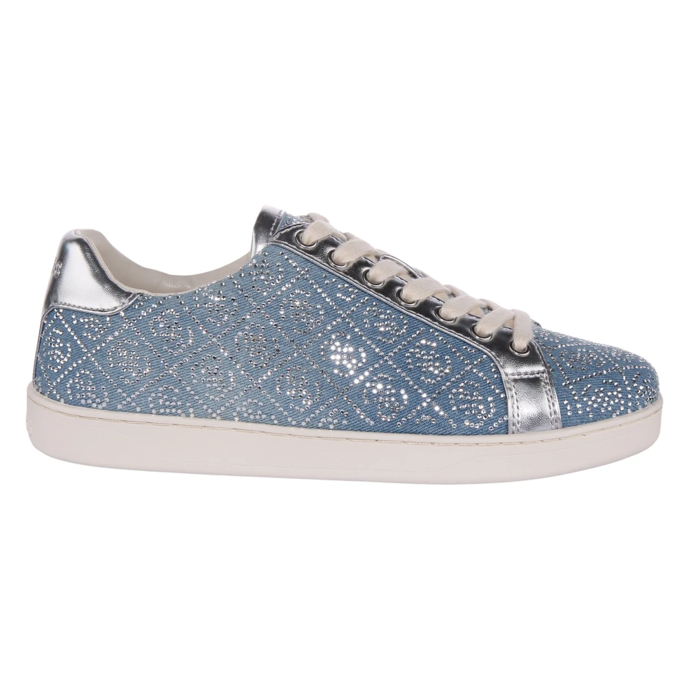 Guess Women's Blue Sneakers, 3 Uk, Denim Casual Trainers