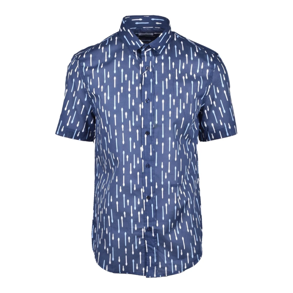 Bikkembergs Katoenen Overhemd Blue Heren