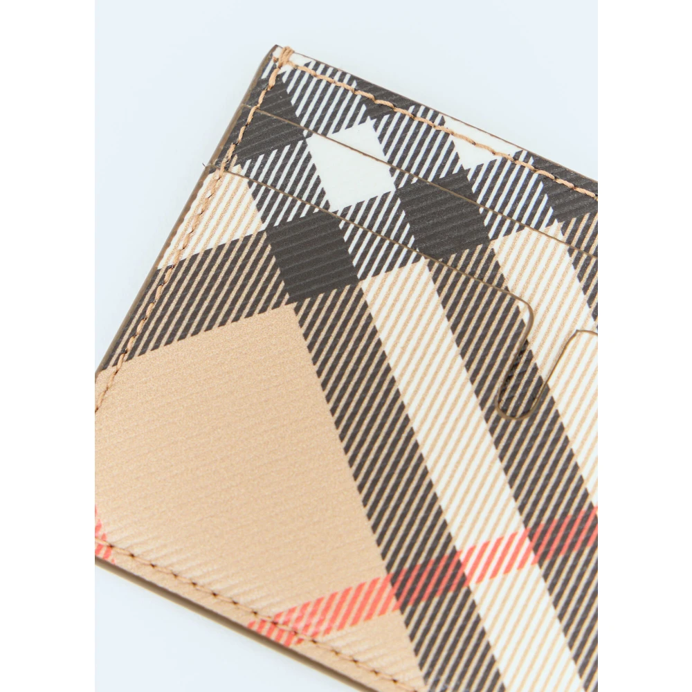 Burberry Coated Weave Check Pasjeshouder Beige Heren