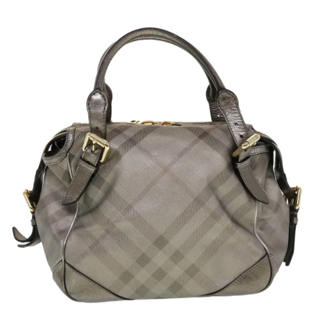 Burberry Vintage Pre-owned Leather shoulder-bags Gray Dames