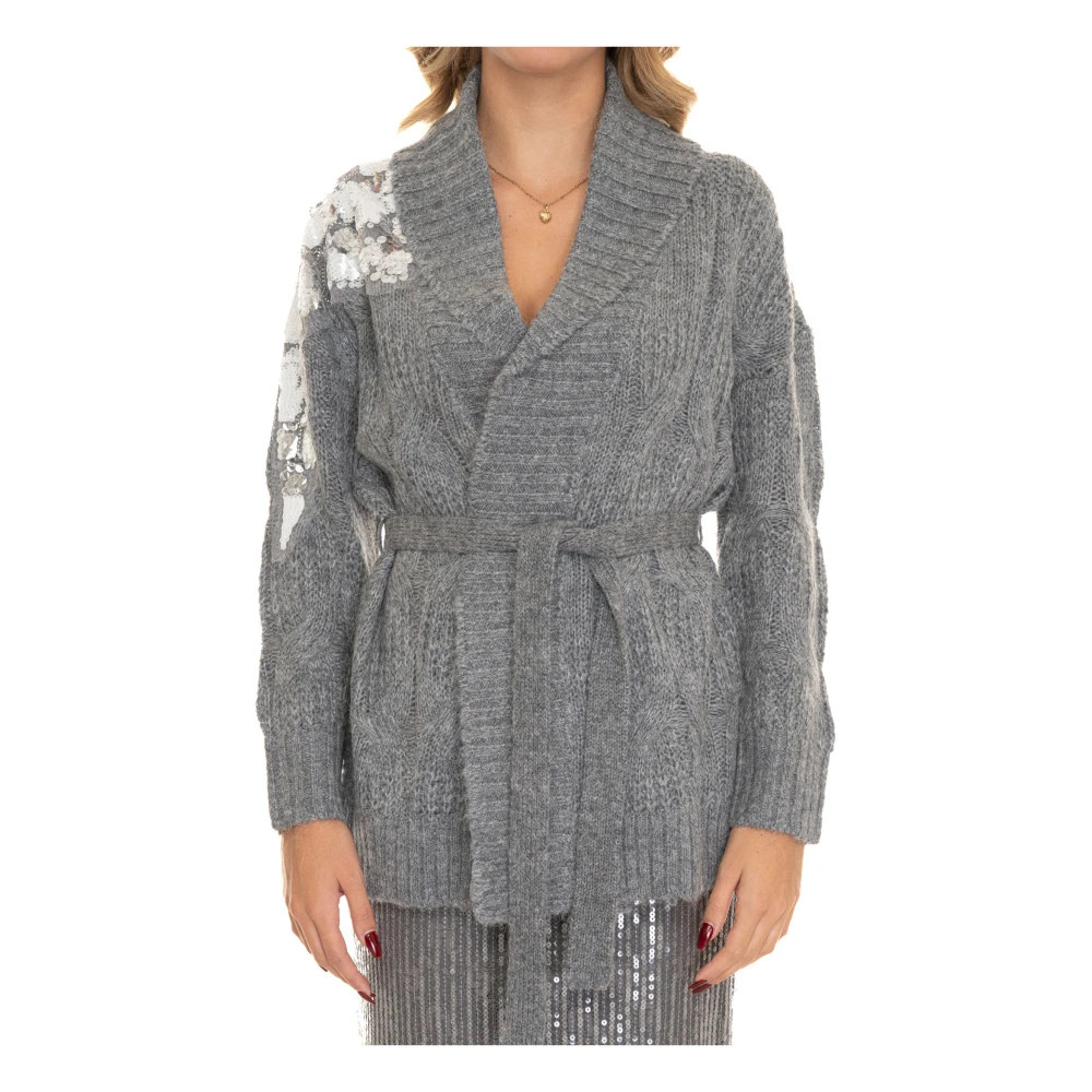 Liu Jo Paillet Ceintuur Lang Vest White Dames