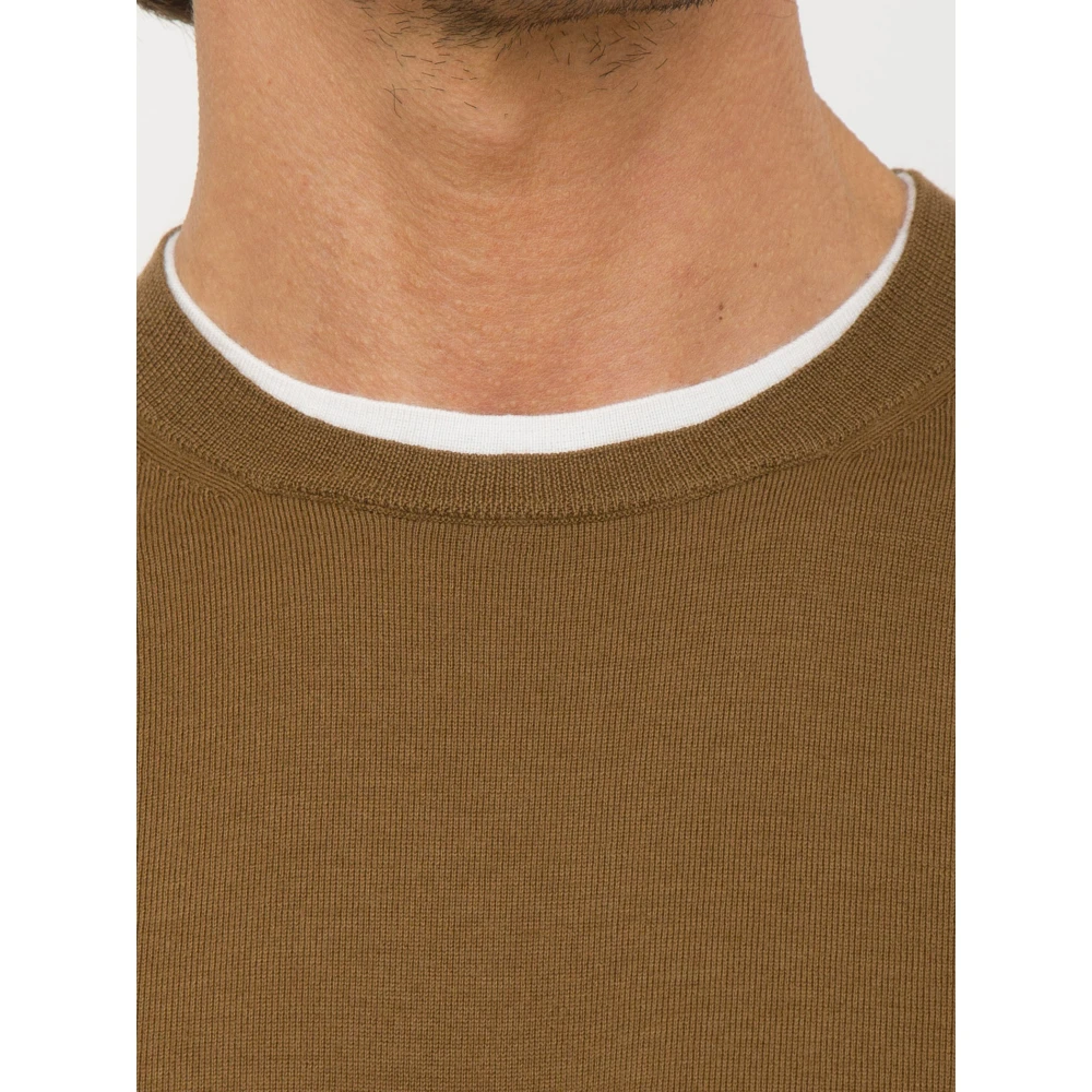 Paolo Pecora Bruine Crewneck Sweater Brown Heren