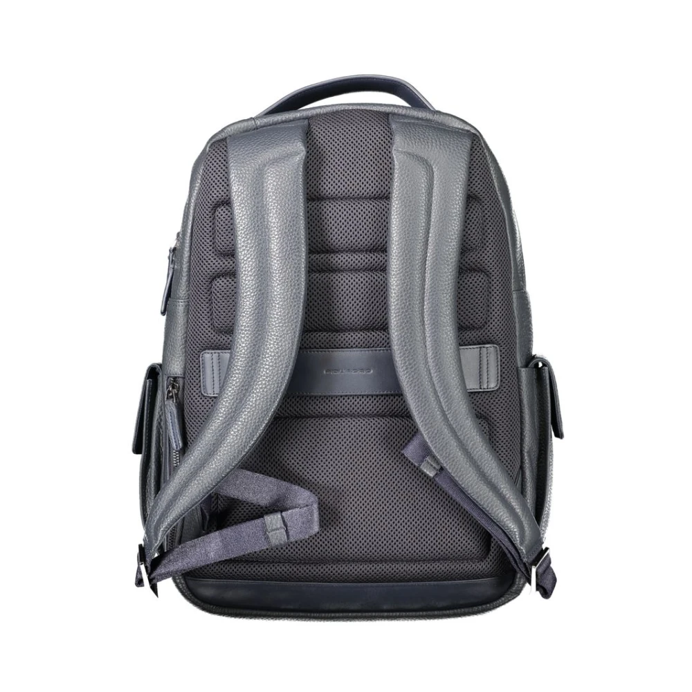 Piquadro Blauwe Leren Rugzak Blue Unisex