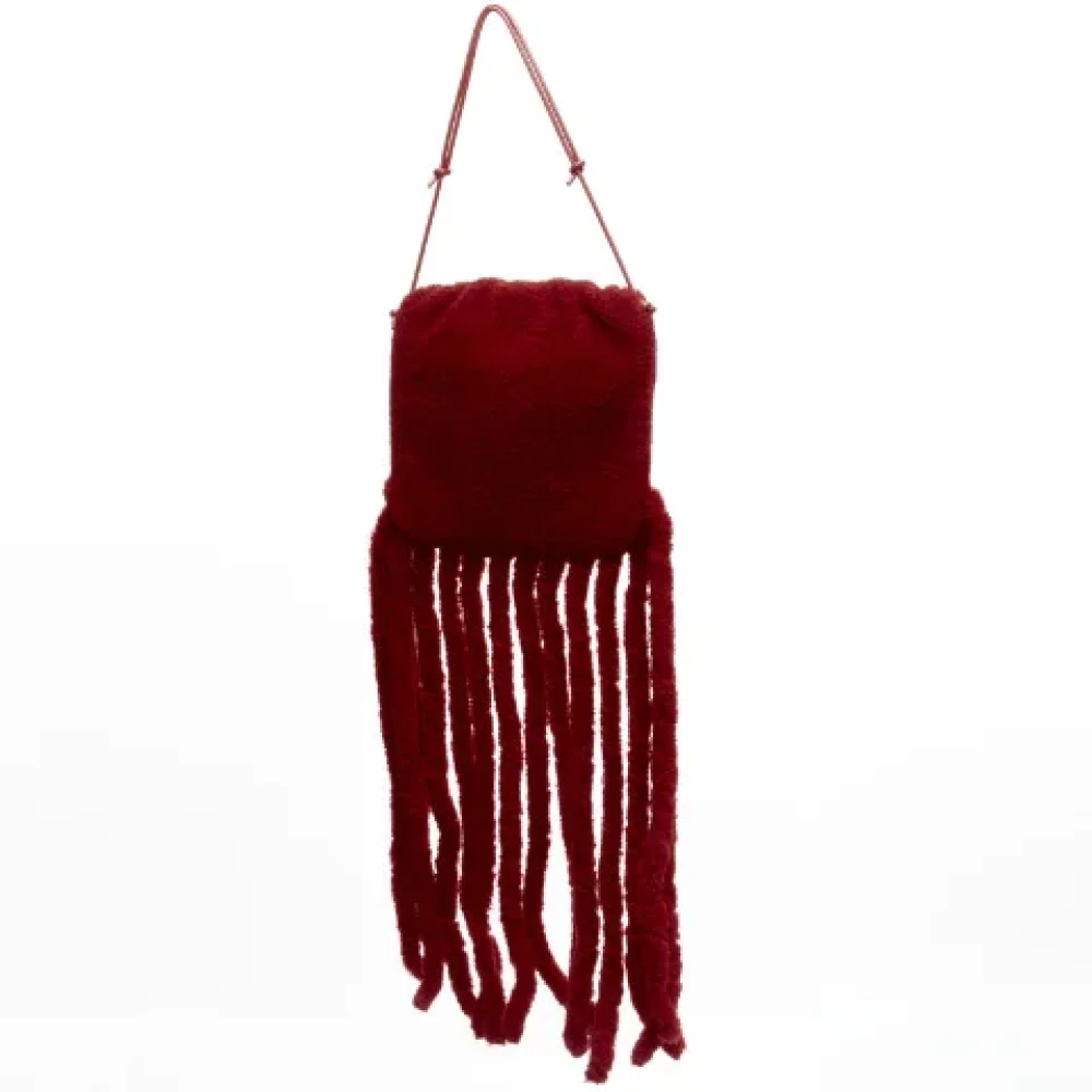 Bottega Veneta Vintage Pre-owned Fabric crossbody-bags Red Dames