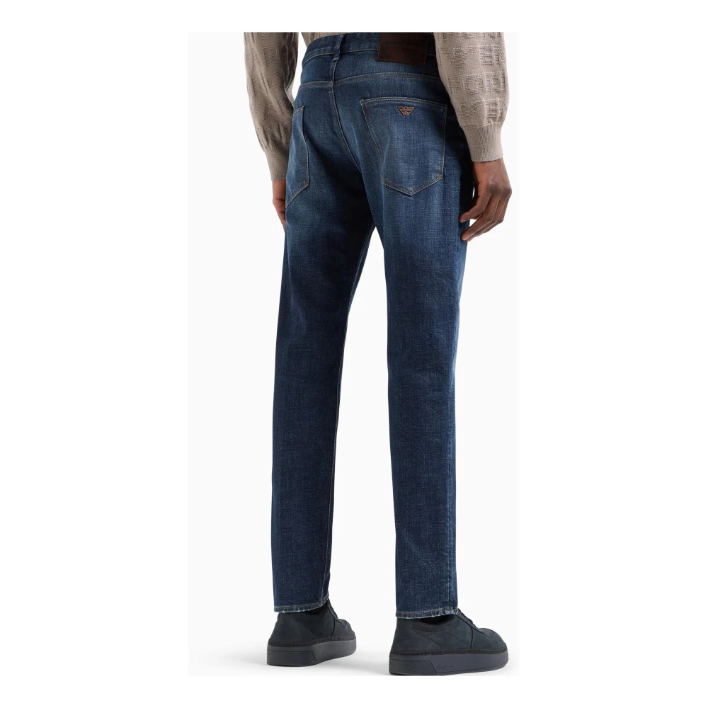 Emporio Armani Slim Fit Denim Jeans Lage Taille Blue Heren