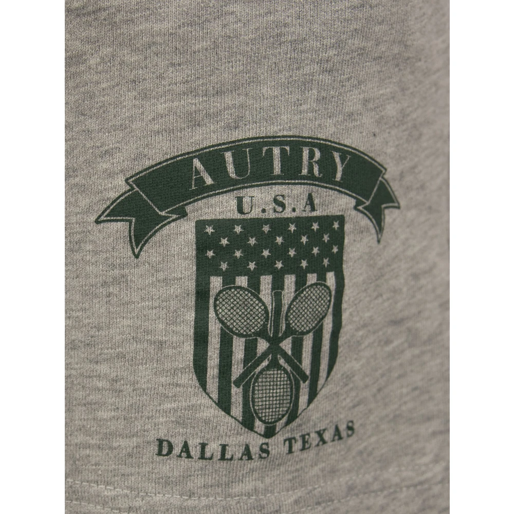 Autry Logo Bermuda Shorts met Tennis Club Crest Gray Heren
