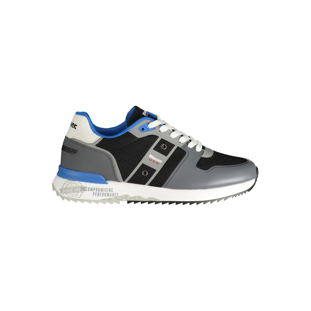 Blauer Men's Grey Polyester Sneaker With Contrast Details