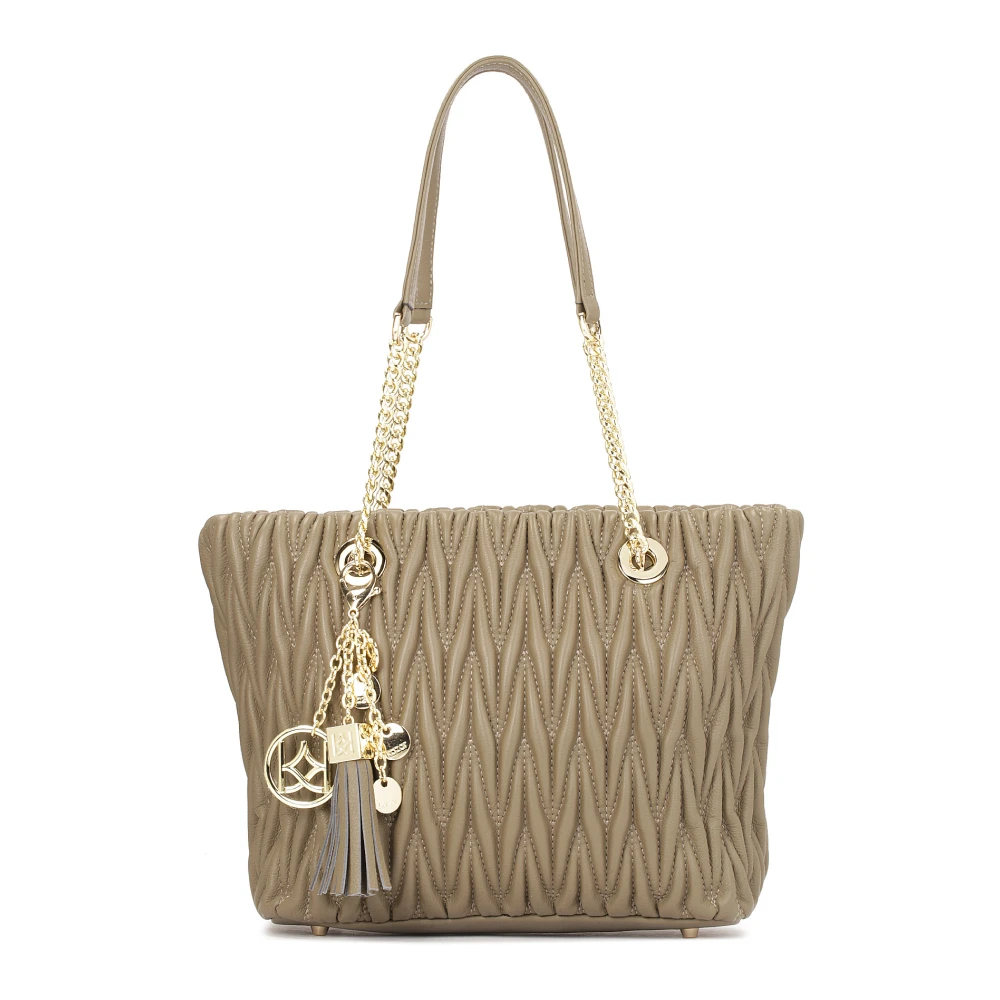 Kazar Ruime schoudertas in gewatteerd patroon Beige Dames
