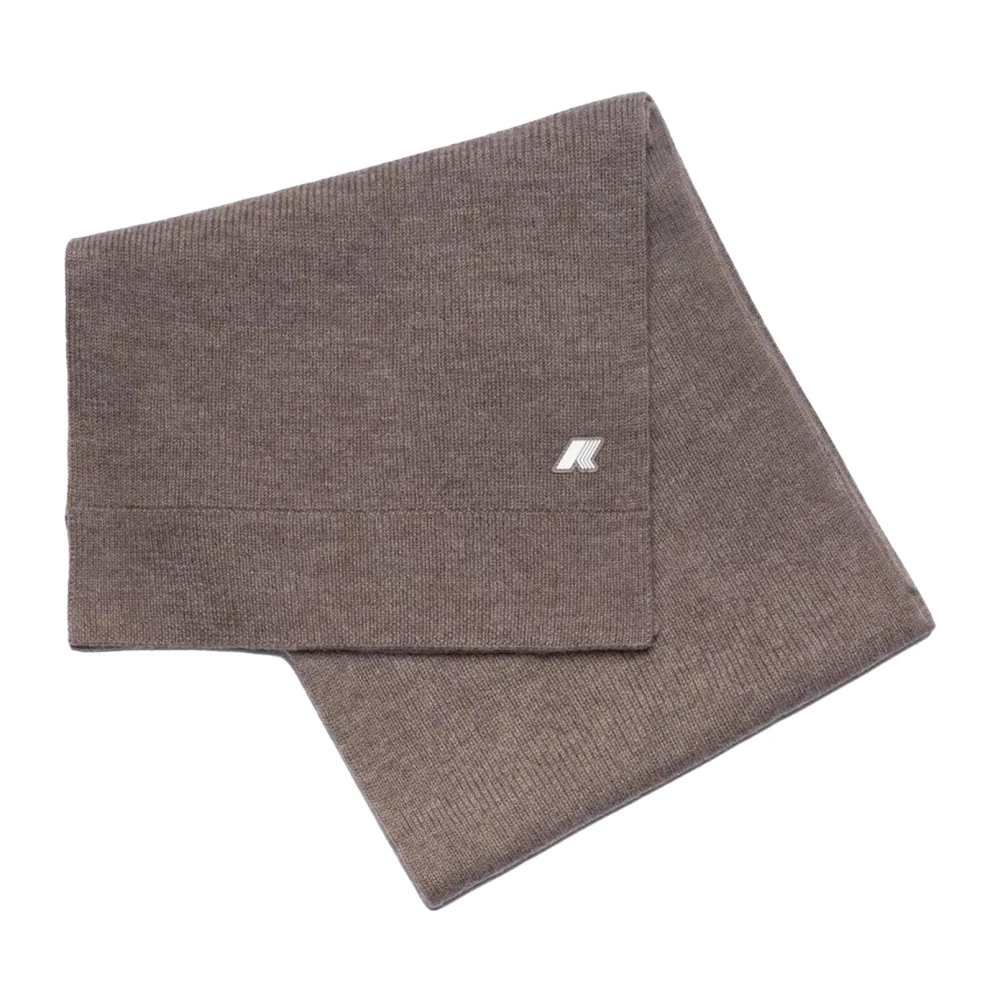 K-way Beige Sjaal Etienne Wol Siliconen Logo Beige Heren