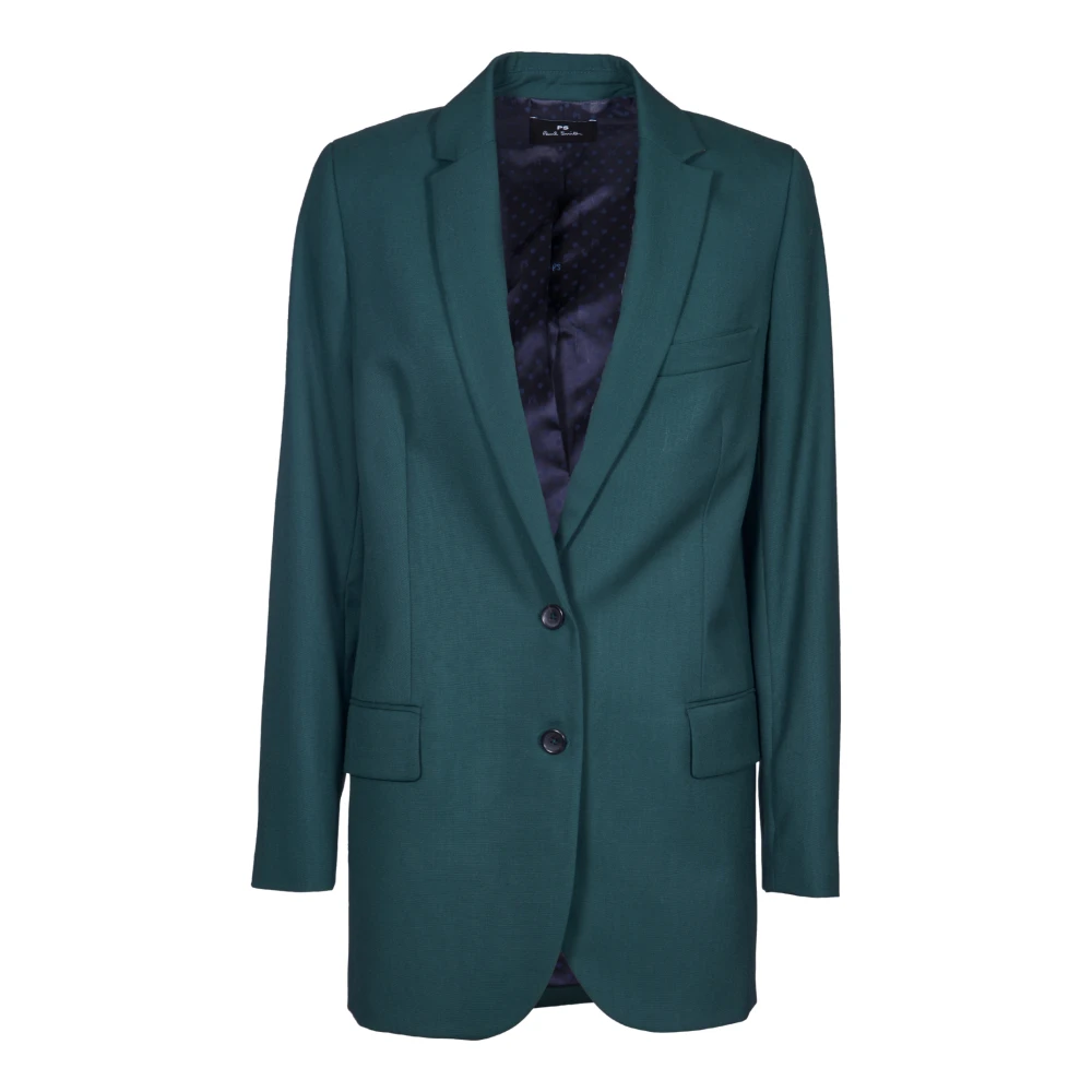 PS By Paul Smith Groene Wollen Jas Aw24 Green Dames