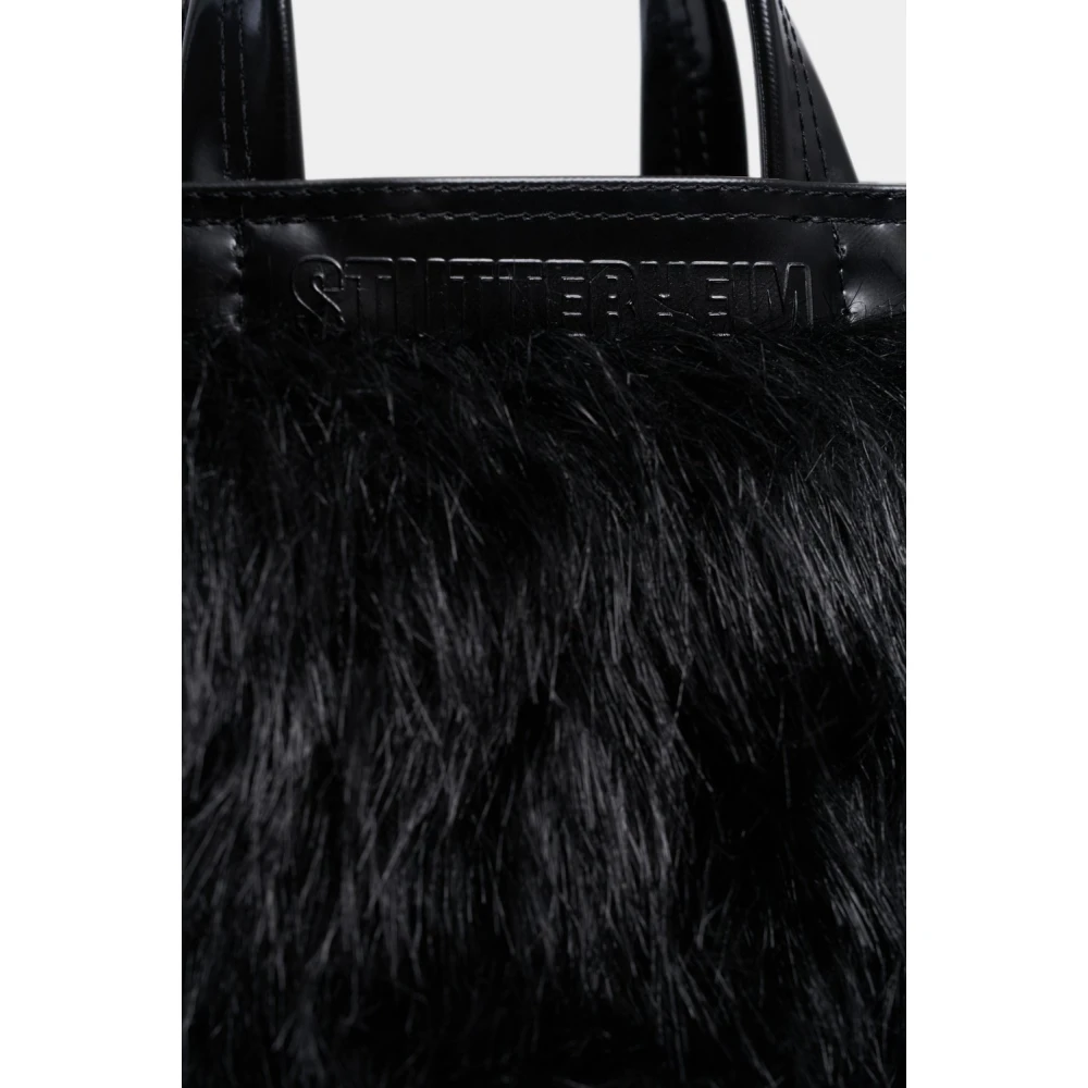Stutterheim Faux Fur Crossbody Mini Tas Black Dames