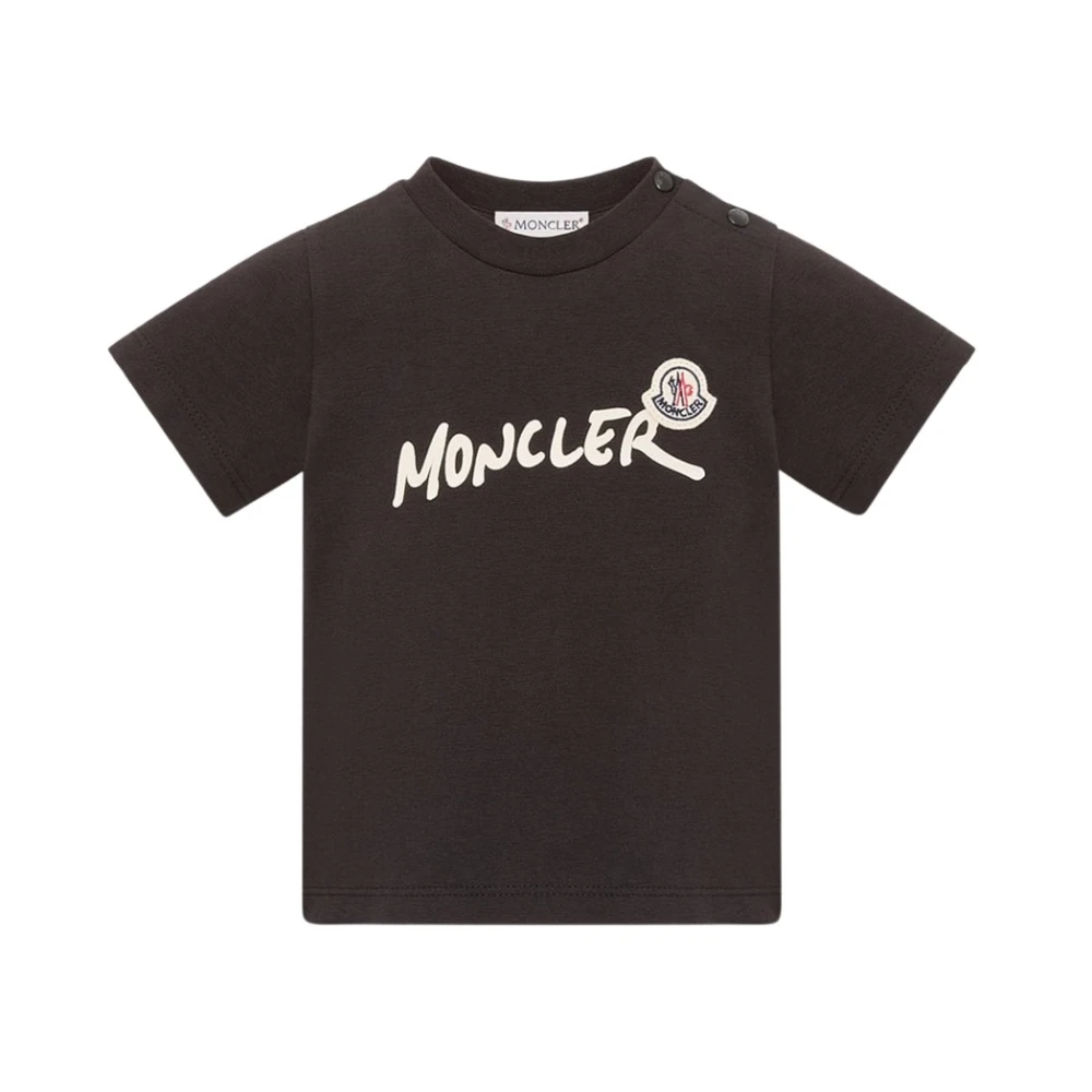 Moncler , Kids Short Sleeve T-Shirts, Unisex, Black, 18 M, Enfant Baby Branded T Shirt Size: 3Y, Colour: Black