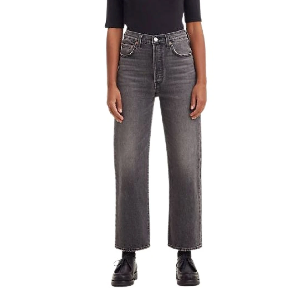 Levi's Women's Gray Straight Fit Jeans, W31 L30, Ribcage Straight Jeans