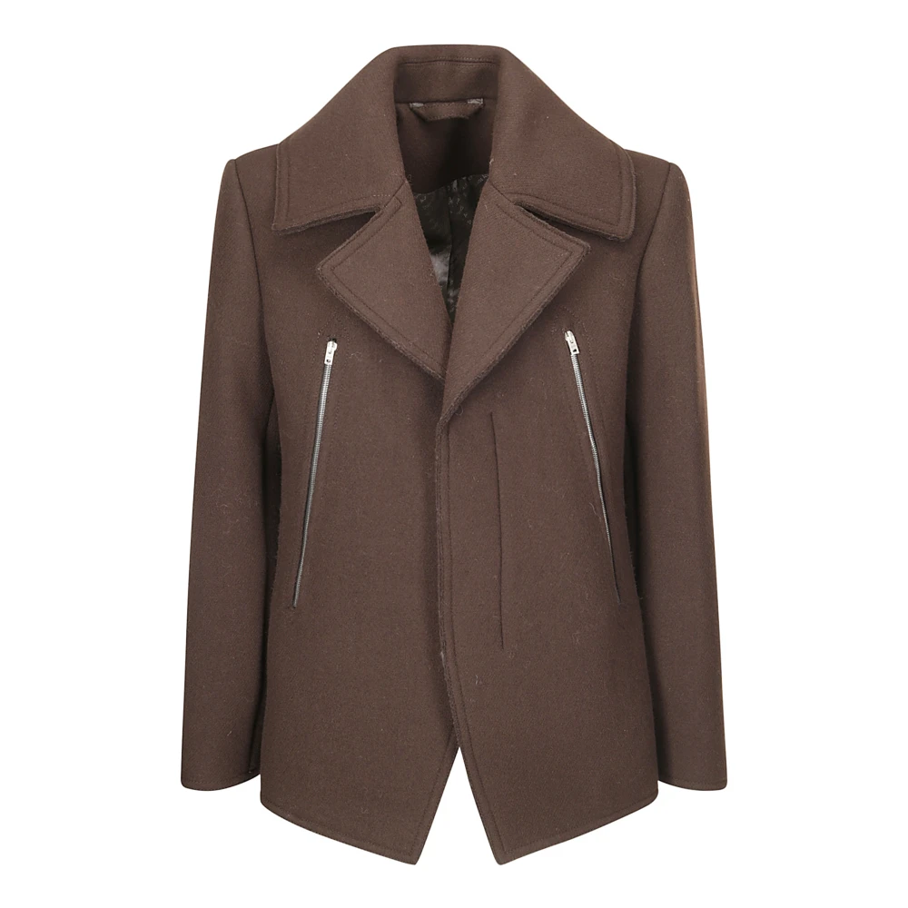 Acne Studios Stijlvolle Jas met Ritssluiting Zakken Brown Heren
