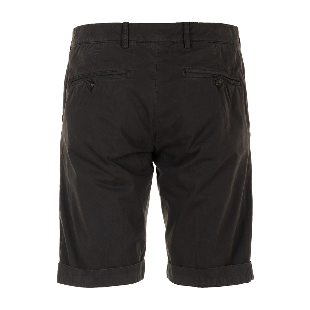 40Weft Zwarte Chino Bermuda Shorts voor Mannen Black Heren