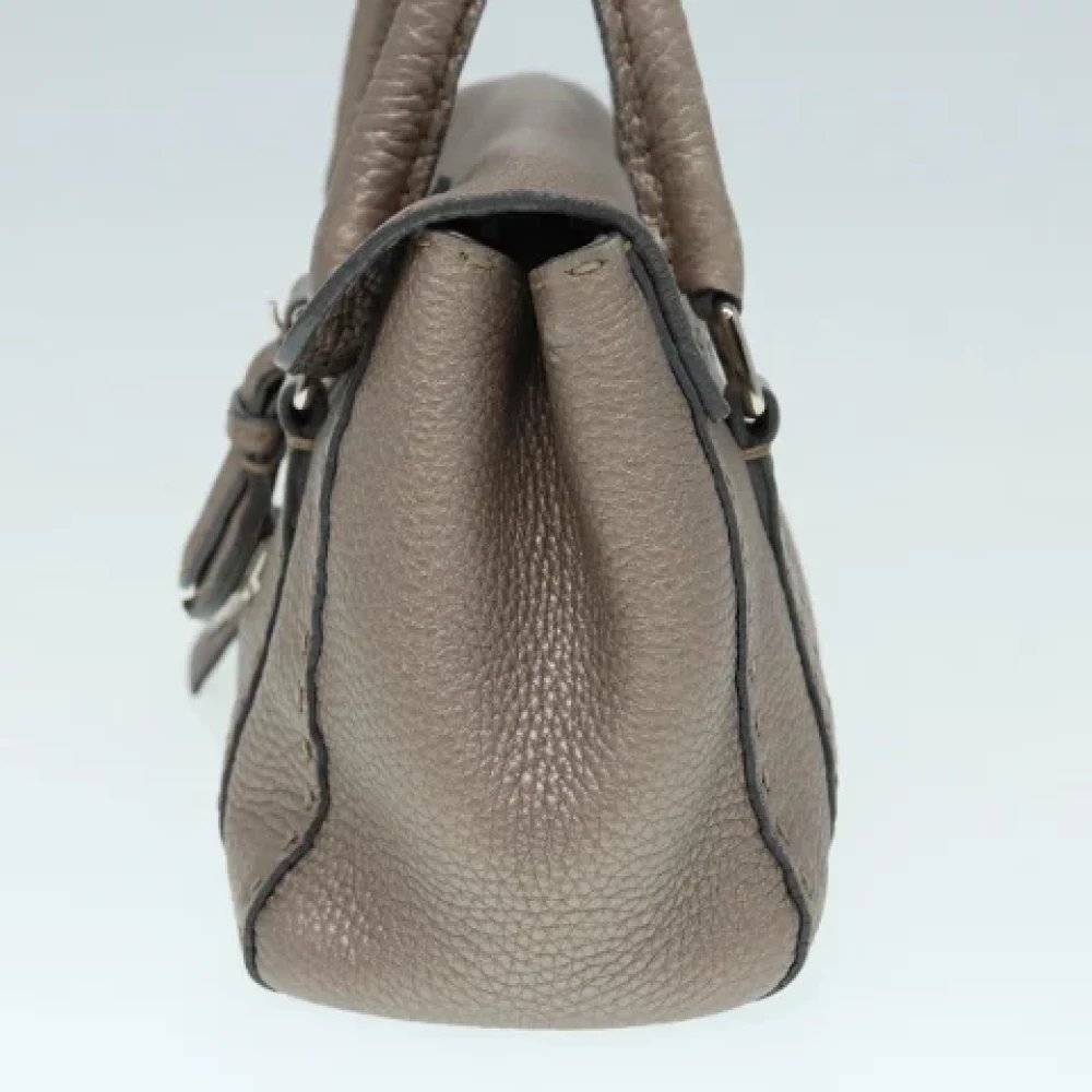 Fendi Vintage Pre-owned Leather fendi-bags Gray Dames