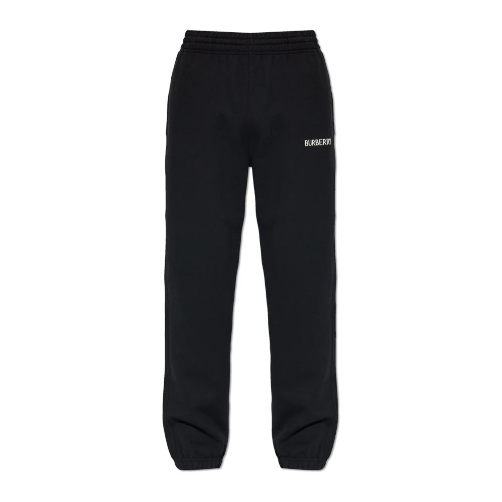 Burberry Uomo Nero - Pantaloni Sportivi Con Polsini A Coste - Trousers - L