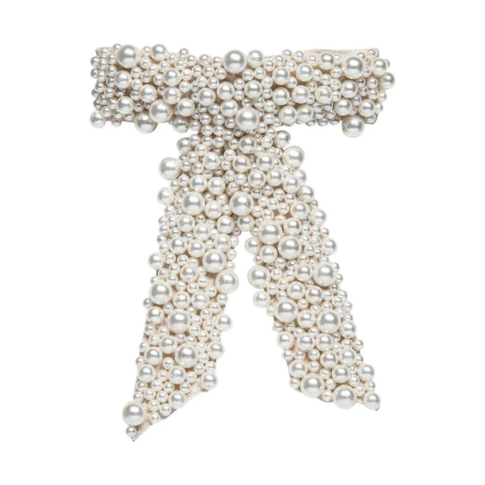 Jennifer Behr Parel Strik Haaraccessoire Clip White Dames