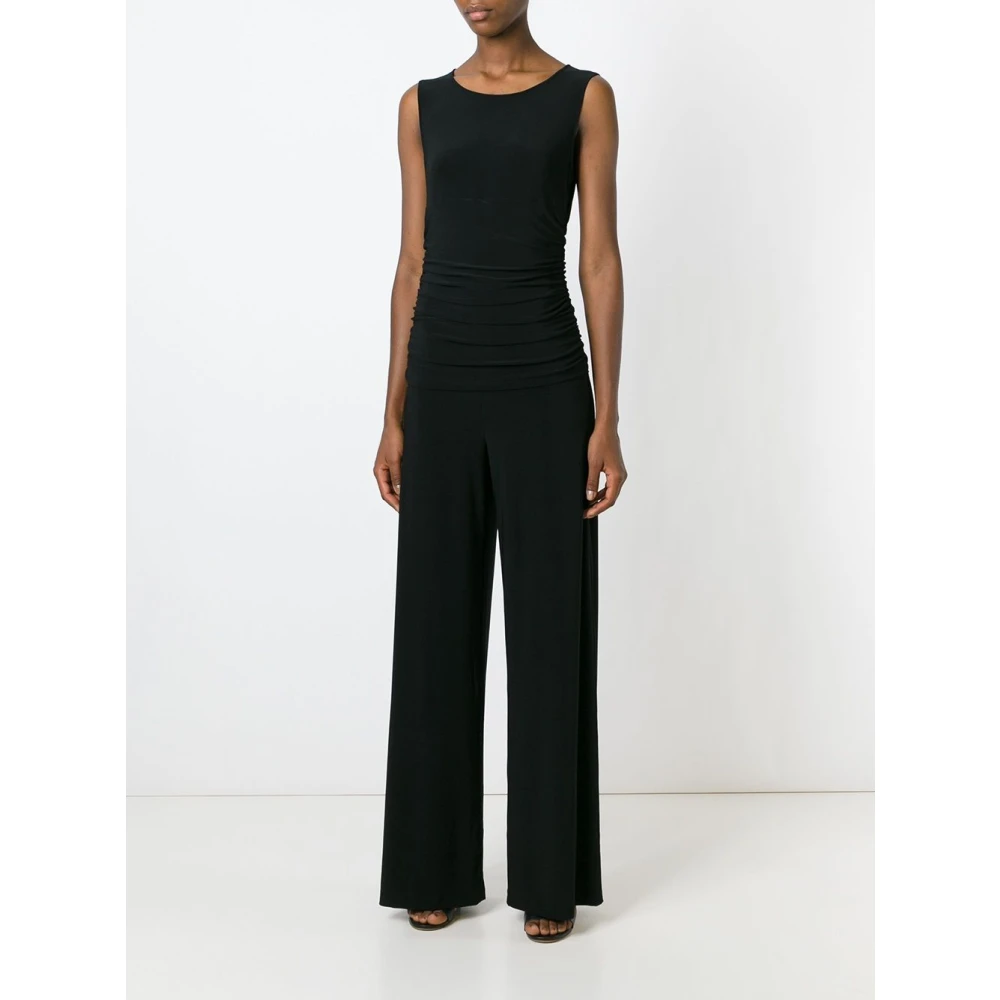 Norma Kamali Zwarte Mouwloze Jumpsuit Black Dames