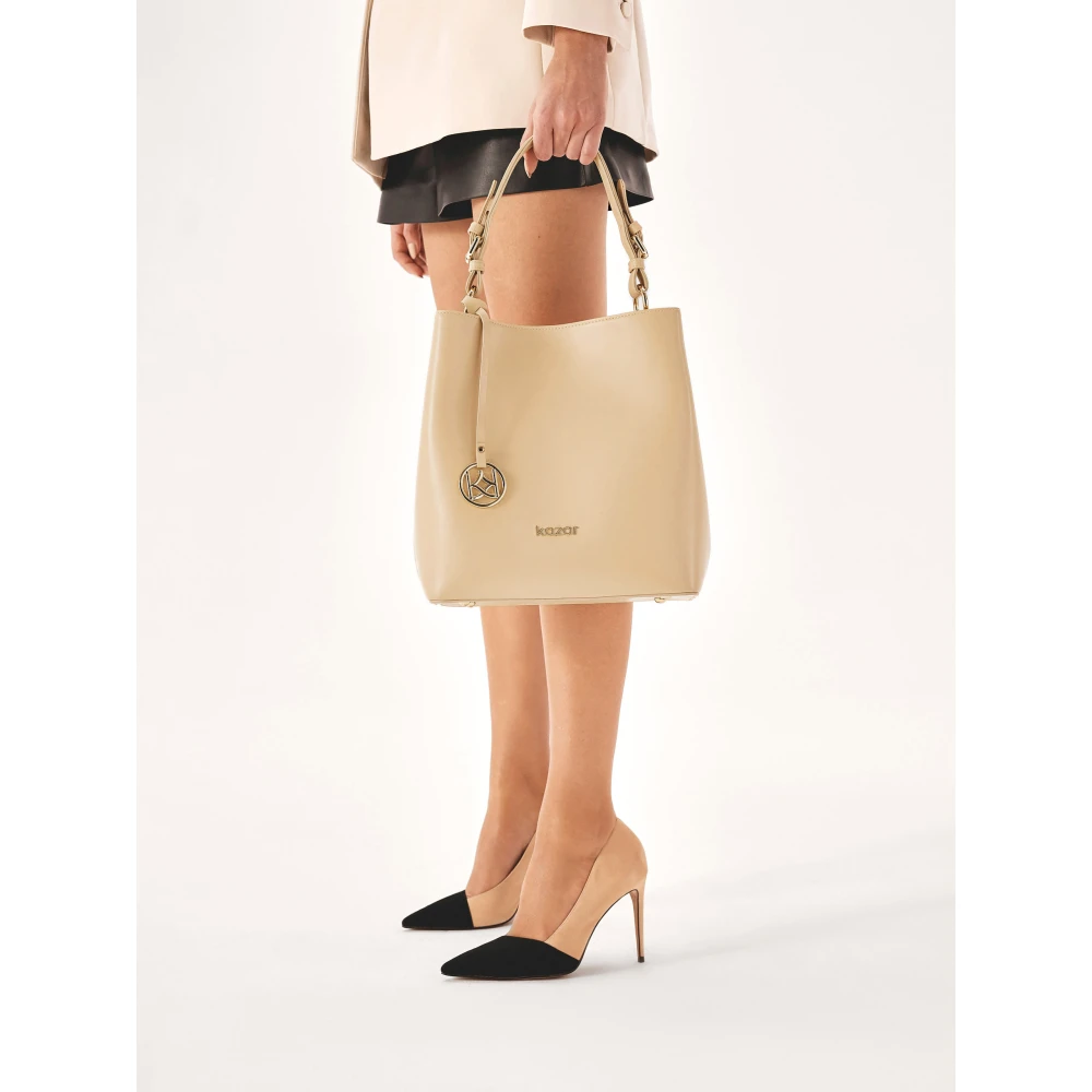 Kazar Elegante leren hand- en schoudertas Beige Dames