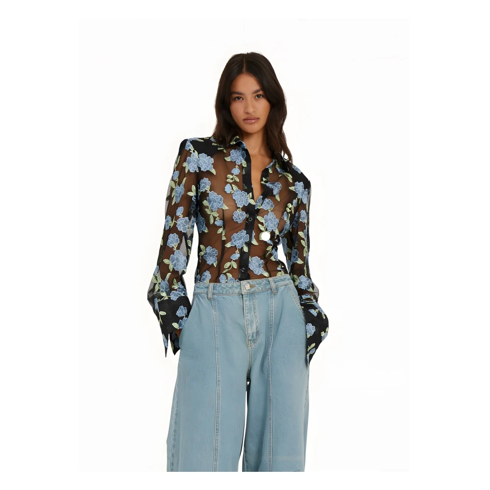 Rotate Birger Christensen Getailleerd Shirt Black Dames