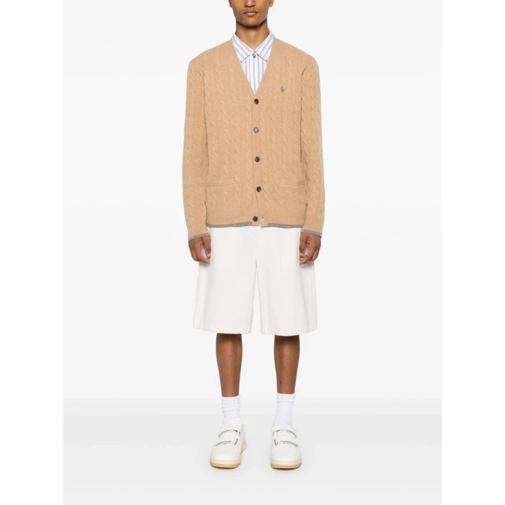 Polo Ralph Lauren Beige V-Neck Sweater met Zakken Beige Heren