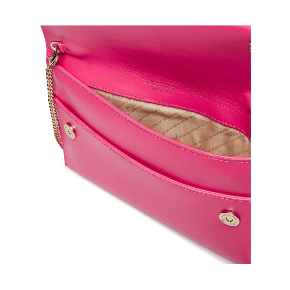 PATRIZIA PEPE Levendige Fuchsia Leren Ketting Clutch Pink Dames