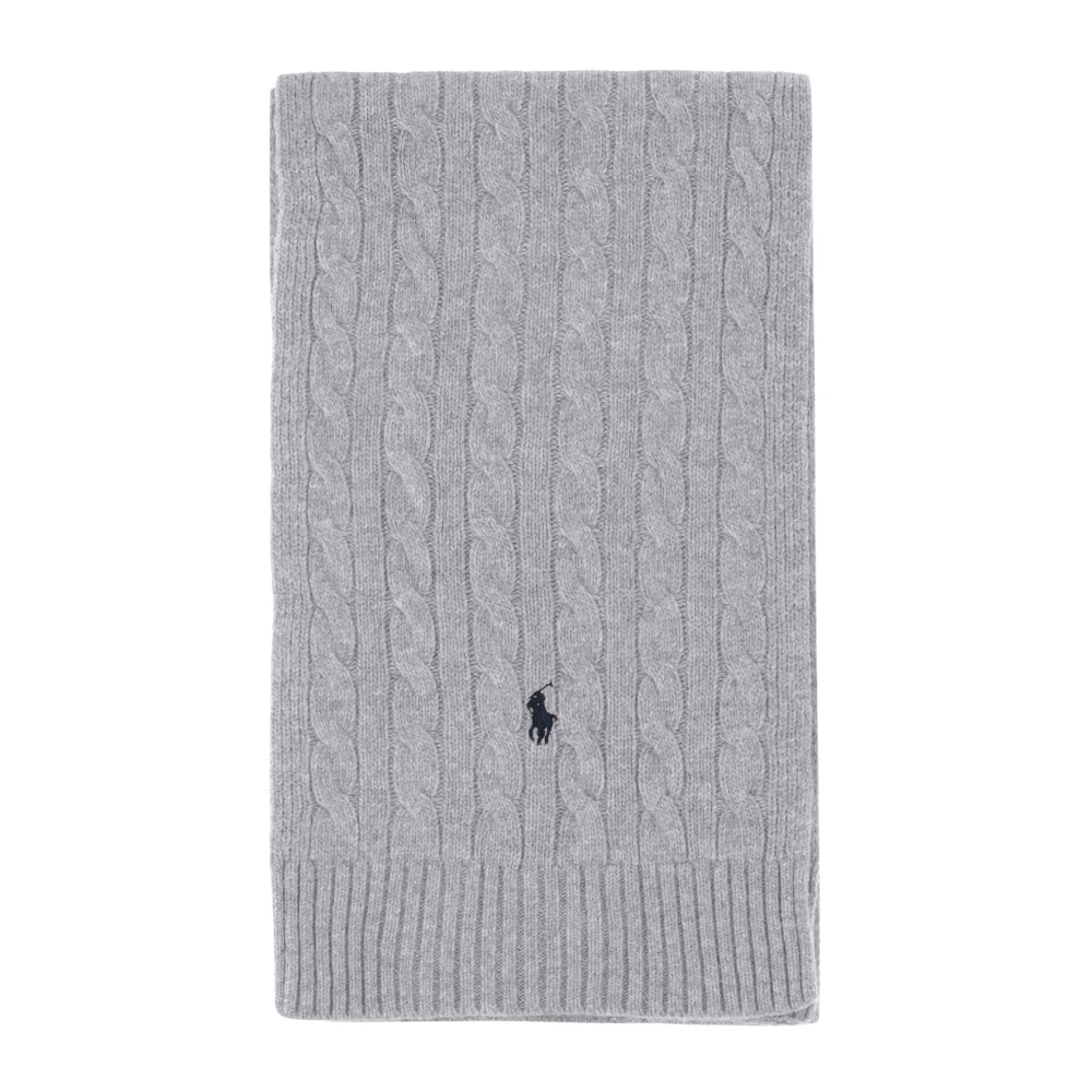 Polo Ralph Lauren Merino Wol Ribbel Sjaal Gray Heren