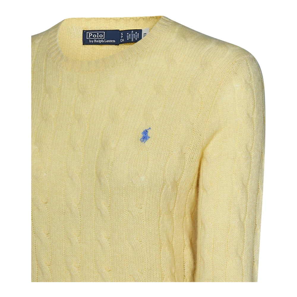 Polo Ralph Lauren Gele Cable-Knit Sweater Aw24 Yellow Dames