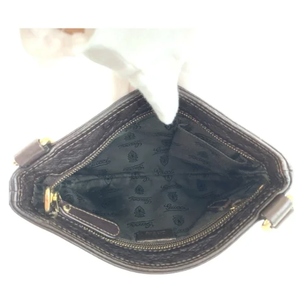Gucci Vintage Pre-owned Leather crossbody-bags Brown Dames